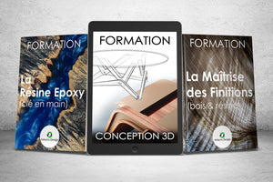Pack 2 : La Résine Époxy Clé en Main + La Maîtrise des Finitions + La Conception 3D